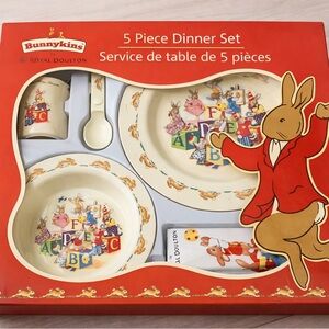 Royal Doulton Bunnykins 5 Piece Children’s Dinner Set ABC Alphabet New in Box